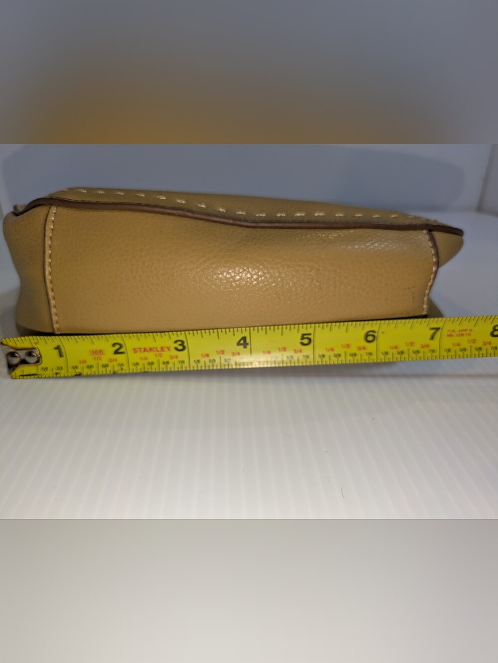Tommy Hilfiger Mustard Yellow Pebbled Faux Leather Mini Shoulder Bag Y2K - Picture 8 of 12